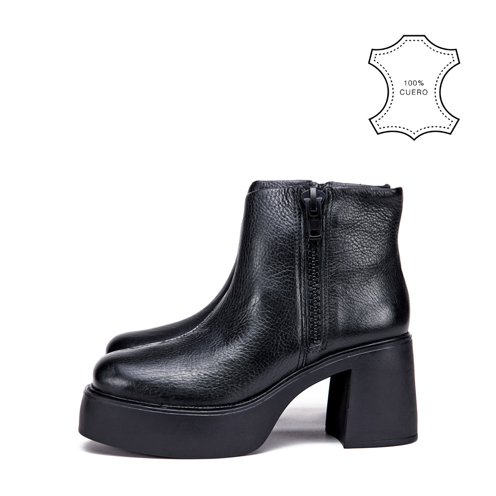 Botin Taco anouk cuero negro