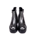 Botin Taco anouk cuero plateado oscuro