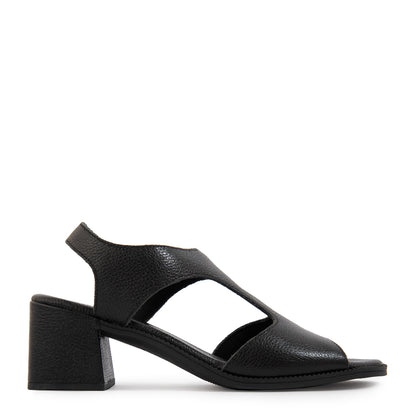 Sandalia bianca cuero negro