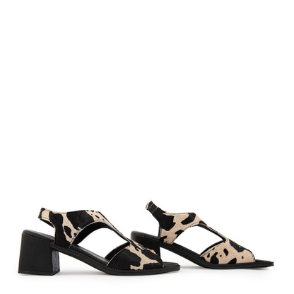 Sandalia bianca cuero negro especial