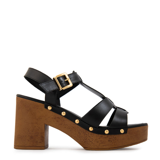 Sandalia capri cuero negro