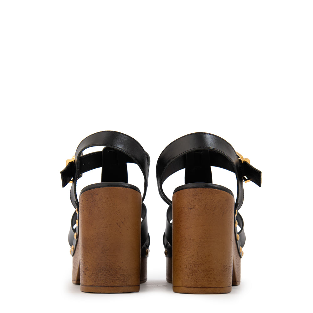 Sandalia capri cuero negro