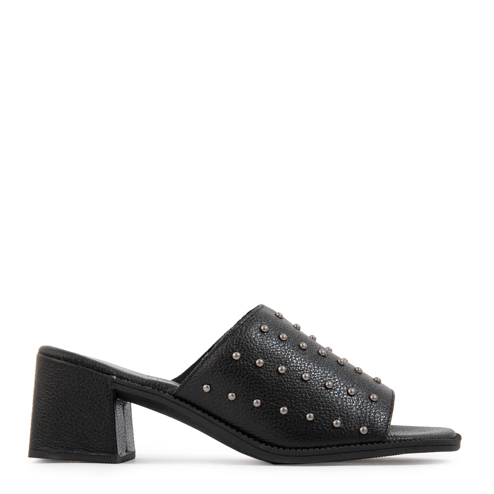 Sandalia coral cuero negro
