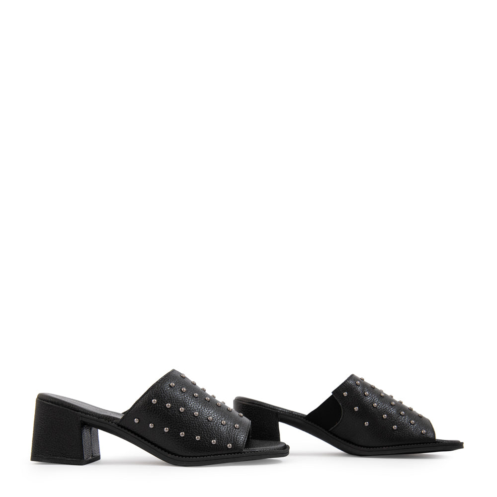 Sandalia coral cuero negro