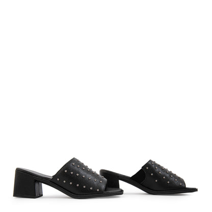 Sandalia coral cuero negro