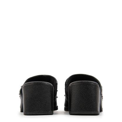 Sandalia coral cuero negro