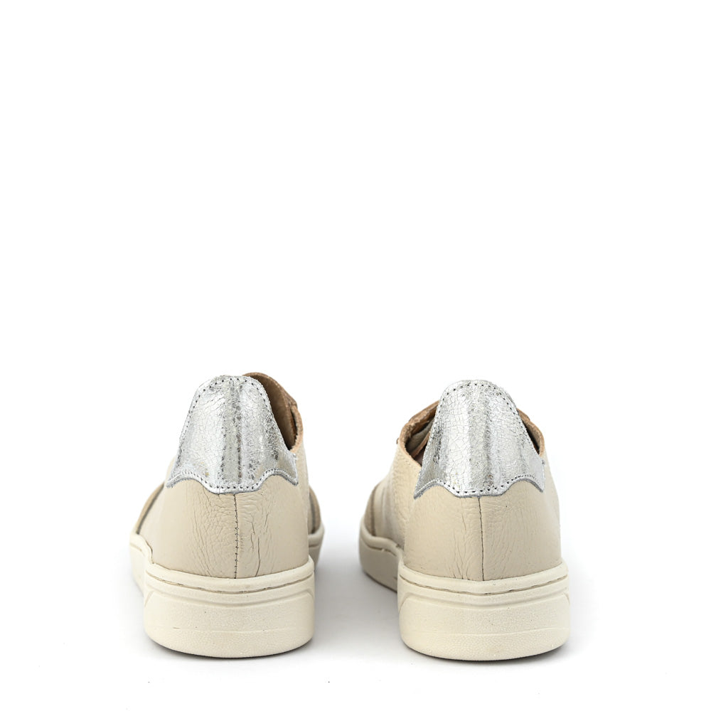 Zapatilla cote cuero blanco crudo