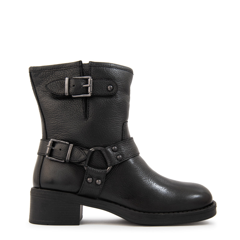 Botin biker dakota cuero negro