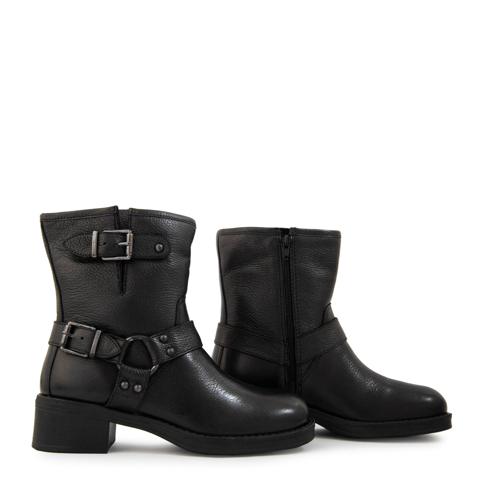 Botin biker dakota cuero negro
