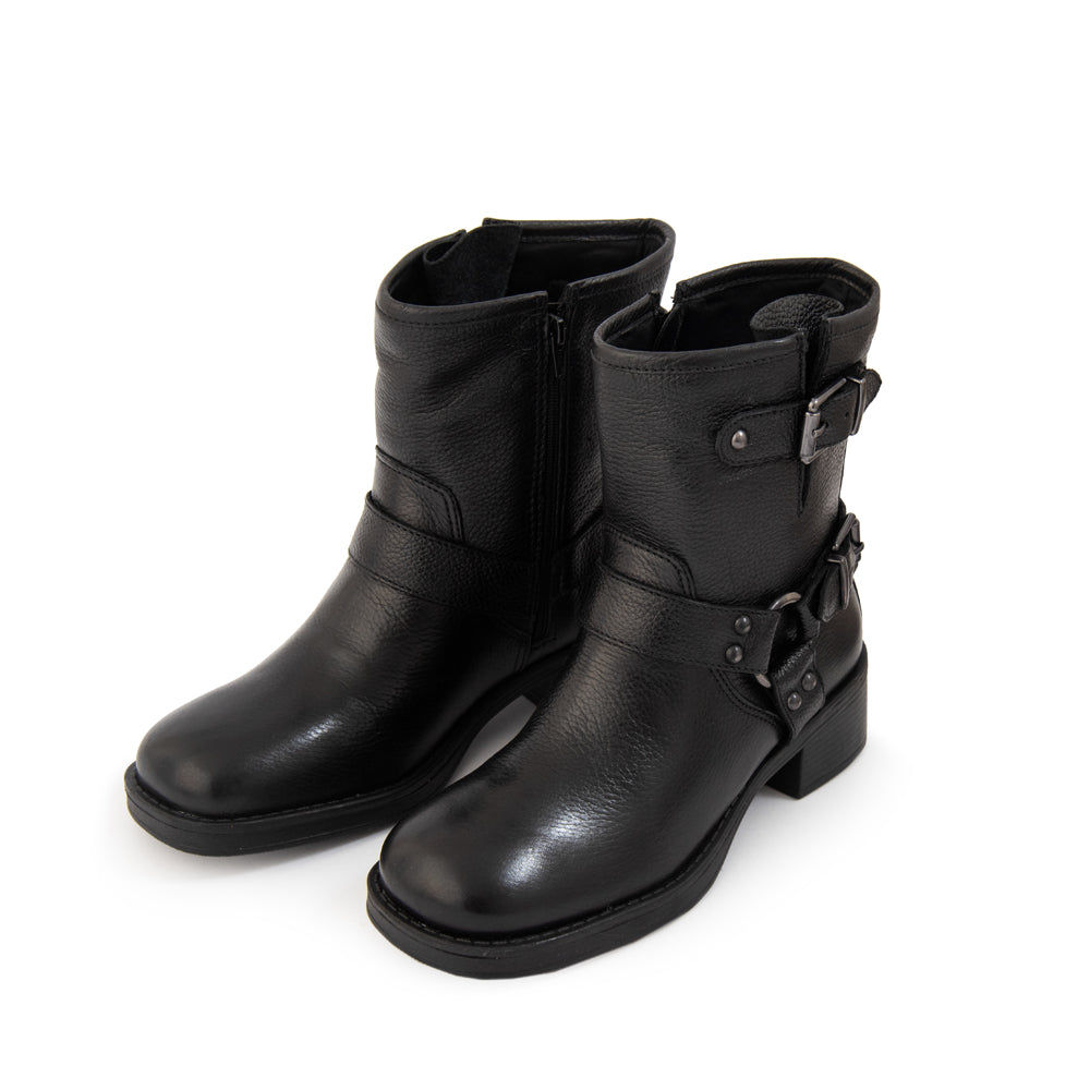 Botin biker dakota cuero negro
