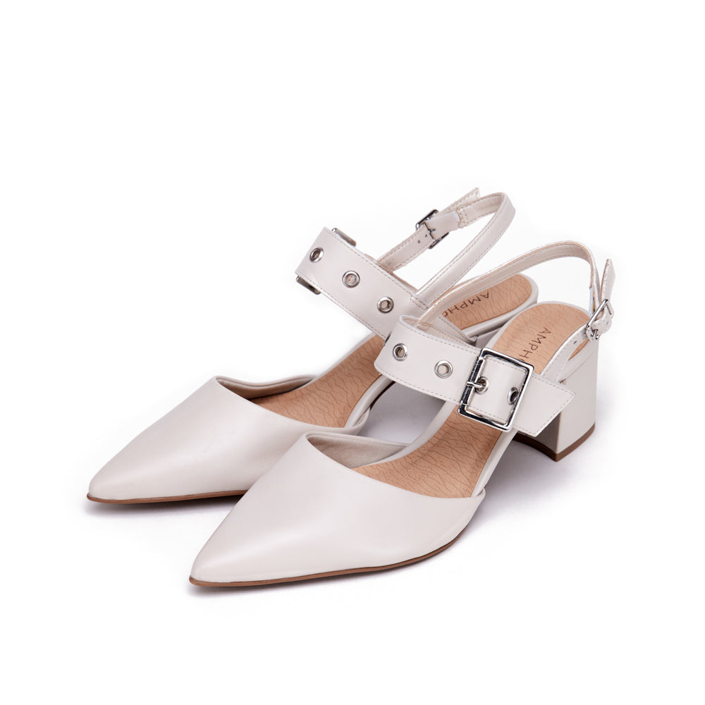 Zapato Tipo reina diana blanco crudo