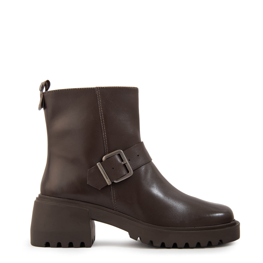 Botin drew cuero café oscuro