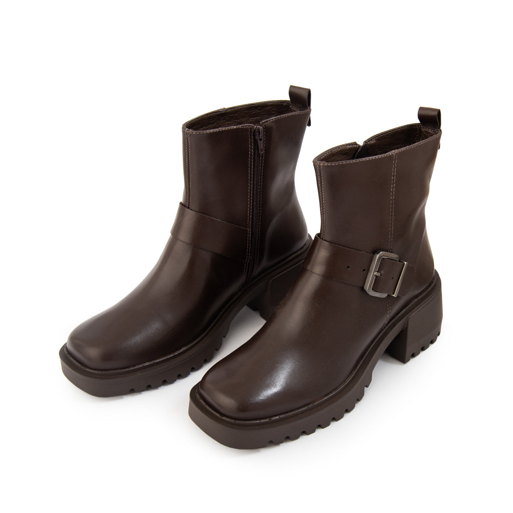 Botin drew cuero café oscuro