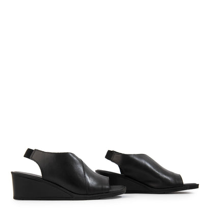 Sandalia duna cuero negro