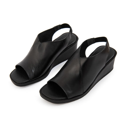 Sandalia duna cuero negro