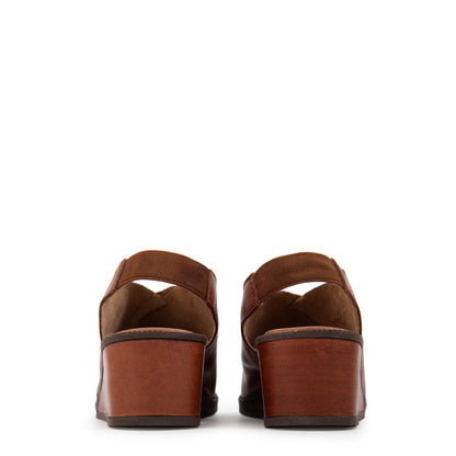 Sandalia duna cuero café