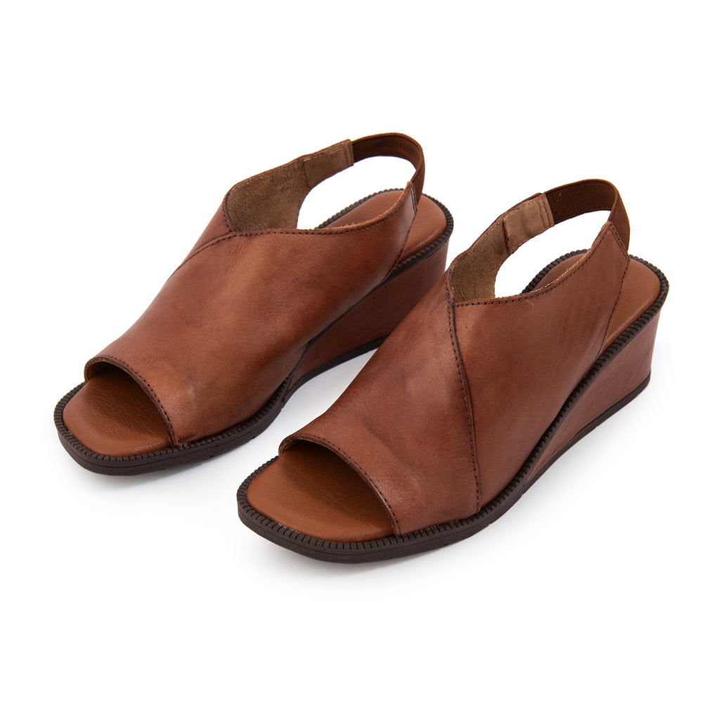 Sandalia duna cuero café