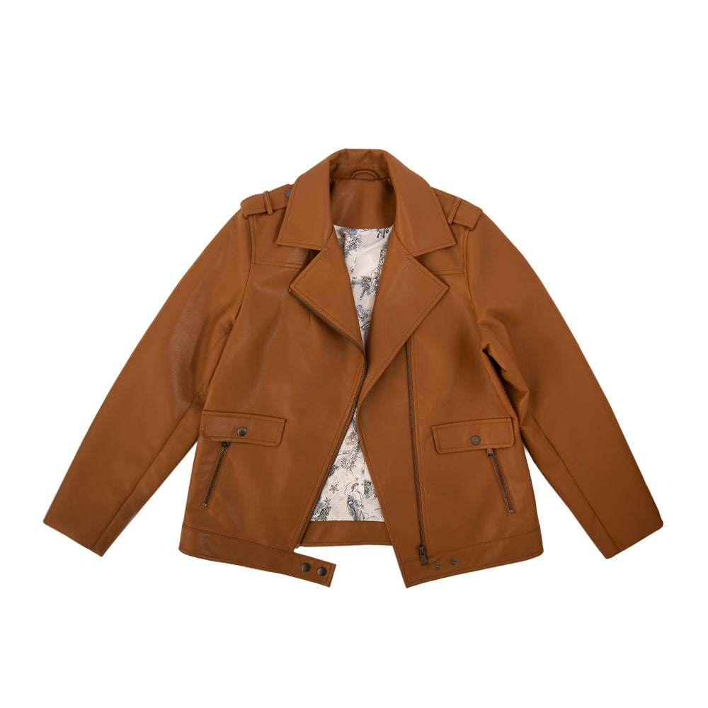 Chaqueta biker fiona camel