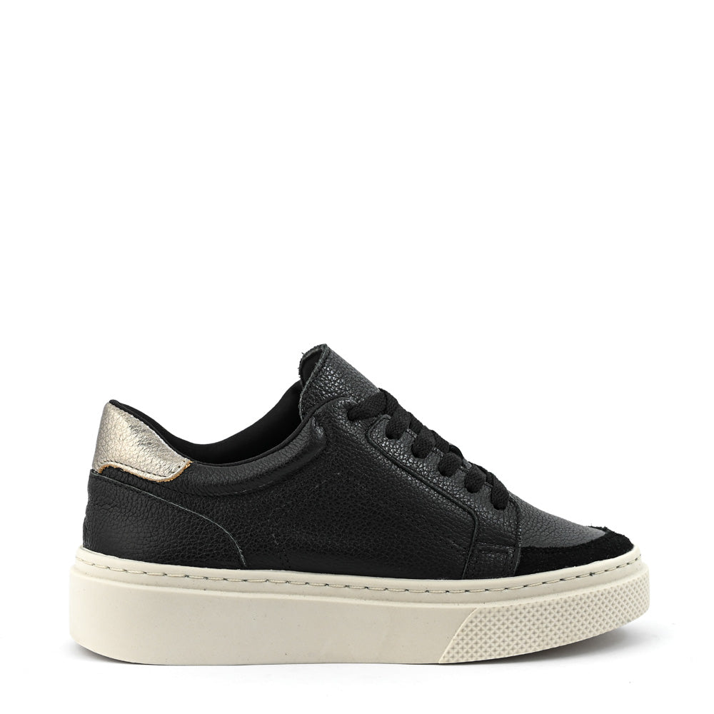 Zapatilla frany cuero negro