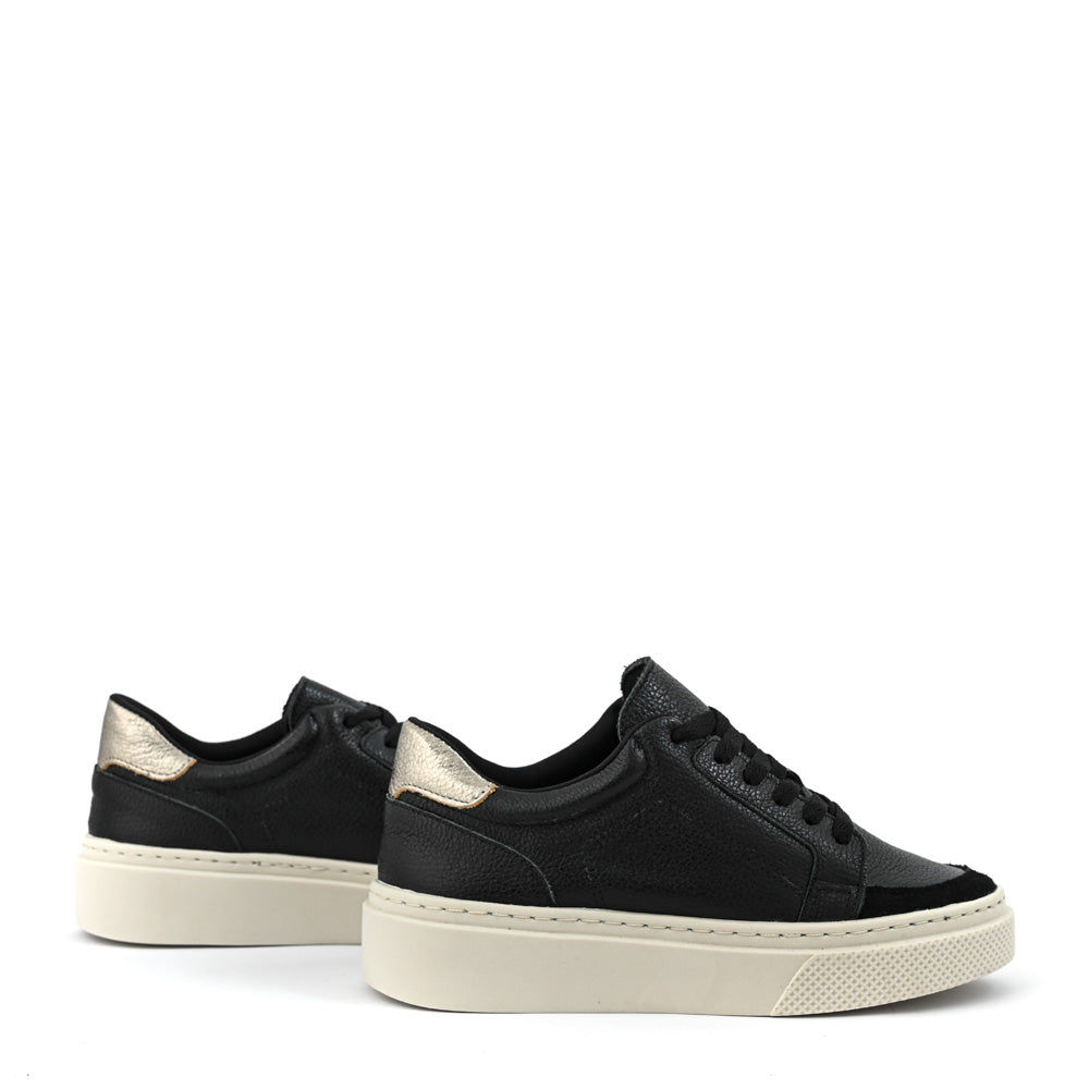 Zapatilla frany cuero negro