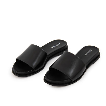 Sandalia freya cuero negro