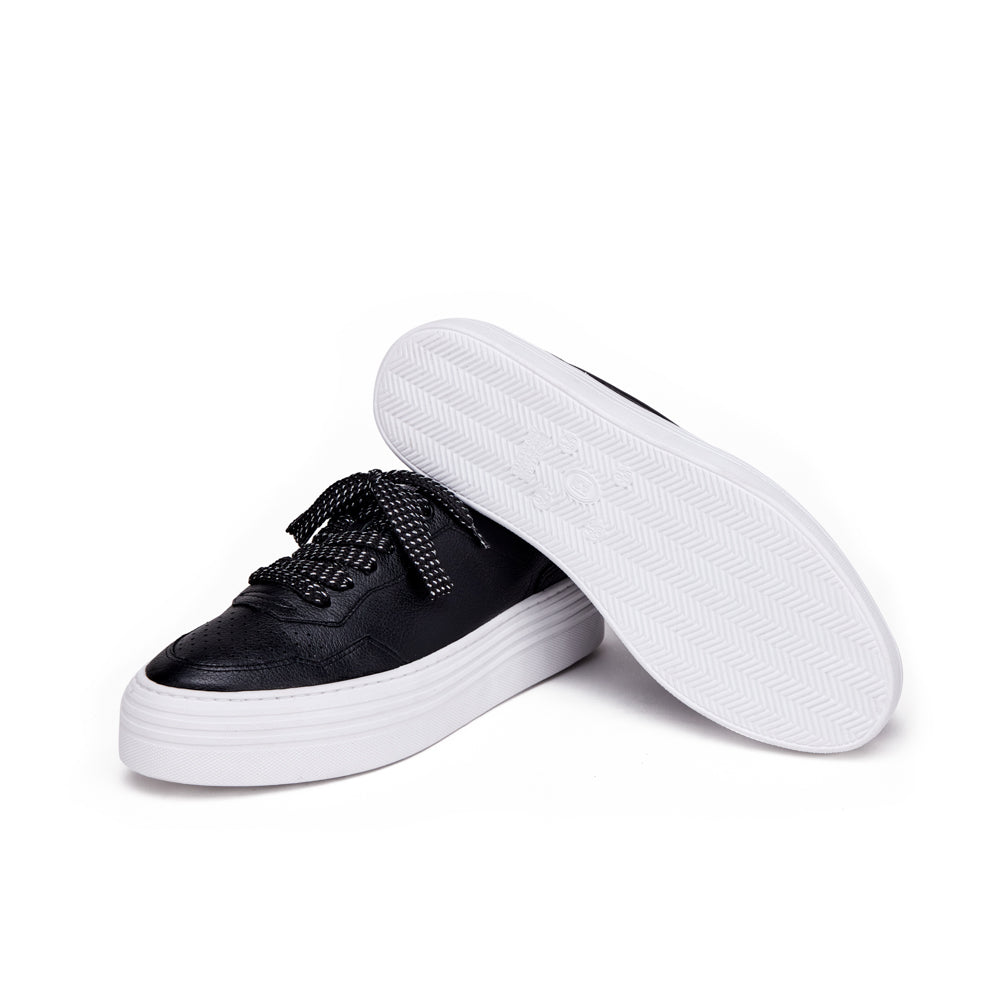 Zapatilla gabriela cuero negro