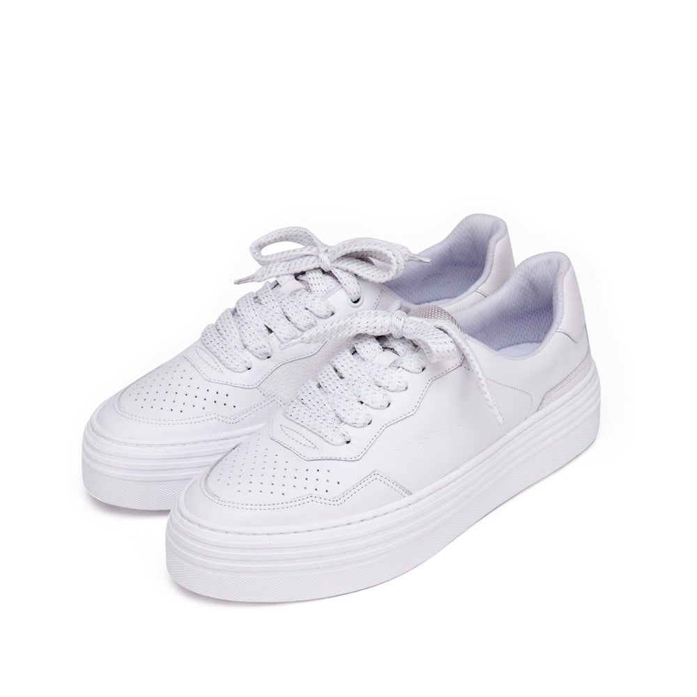Zapatilla gabriela cuero blanco
