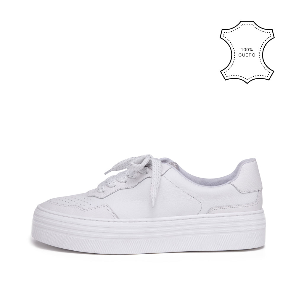 Zapatilla gabriela cuero blanco
