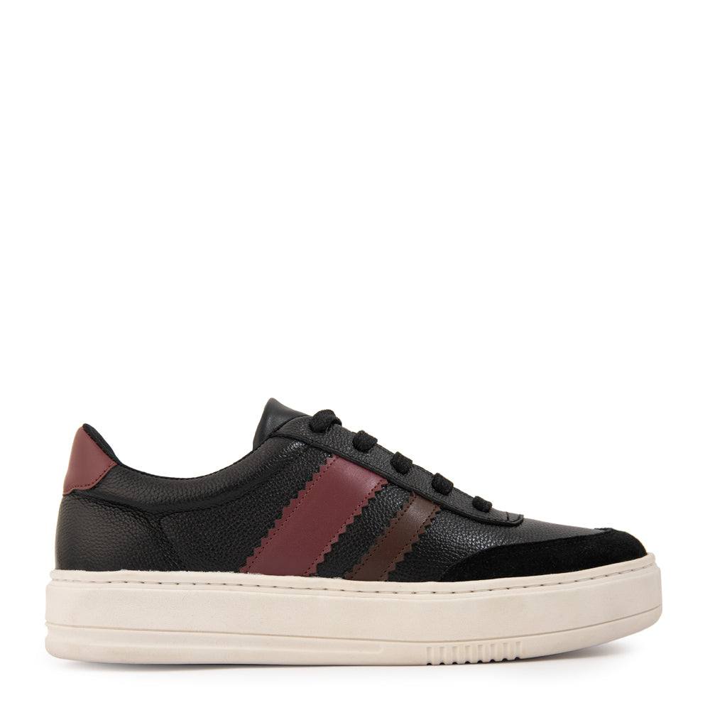 Zapatilla galia cuero negro