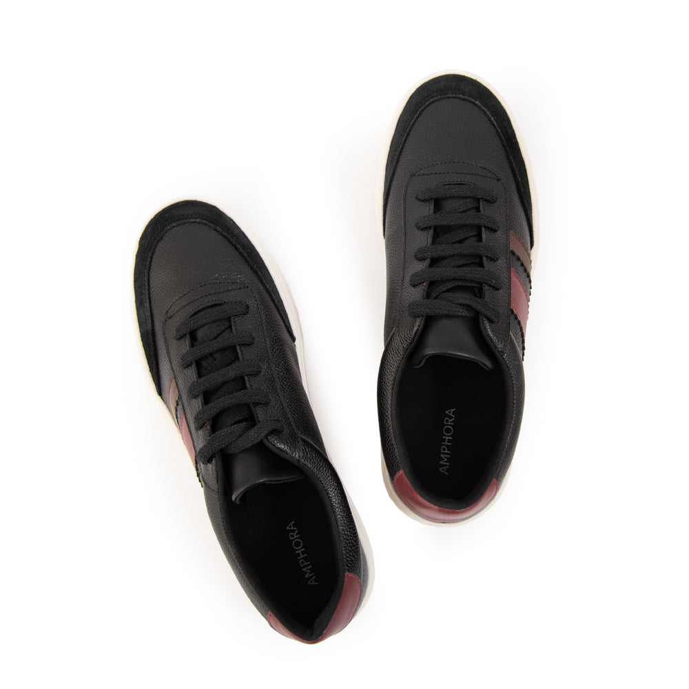 Zapatilla galia cuero negro