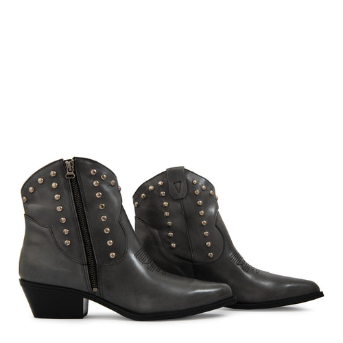 Botin Taco glen cuero negro