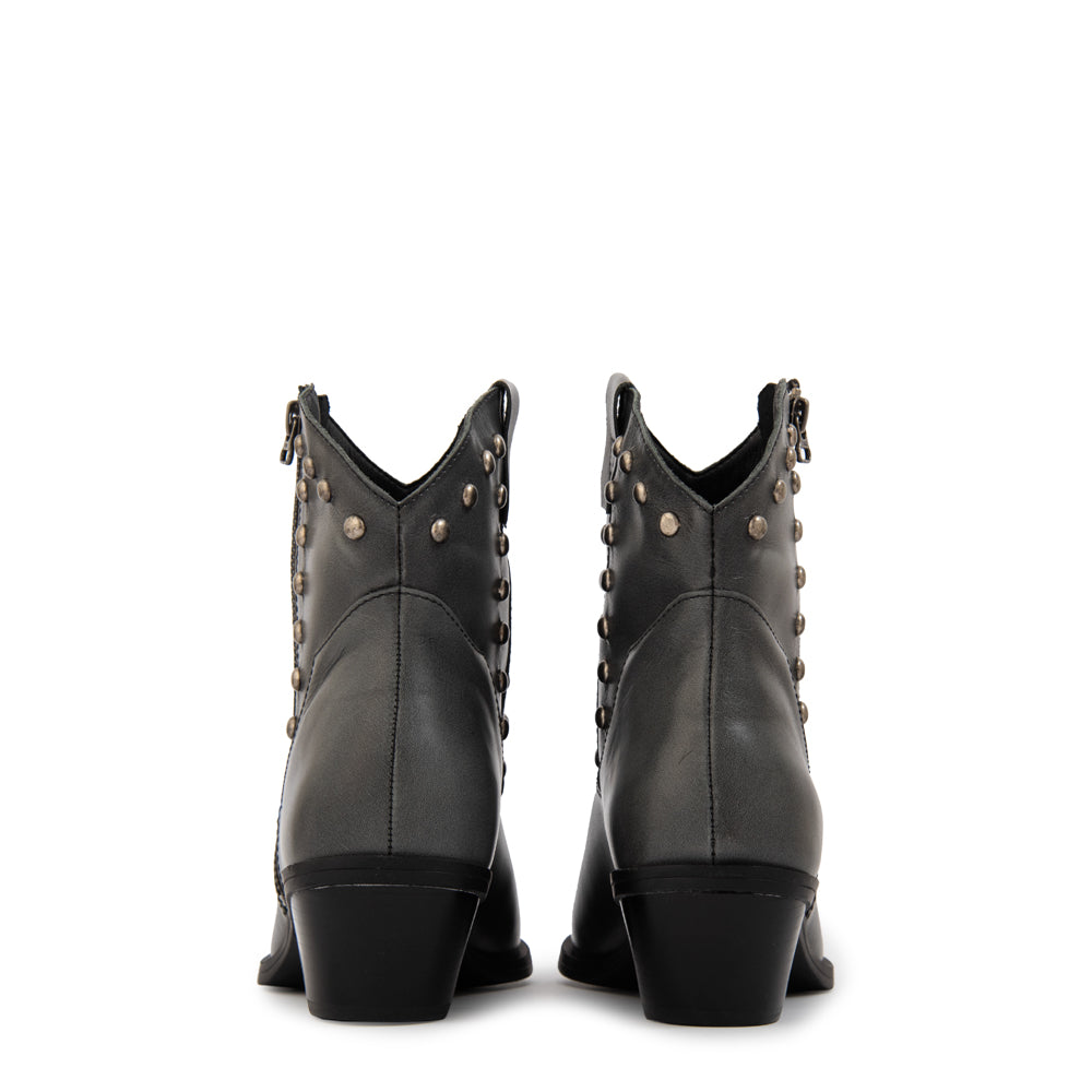 Botin Taco glen cuero negro