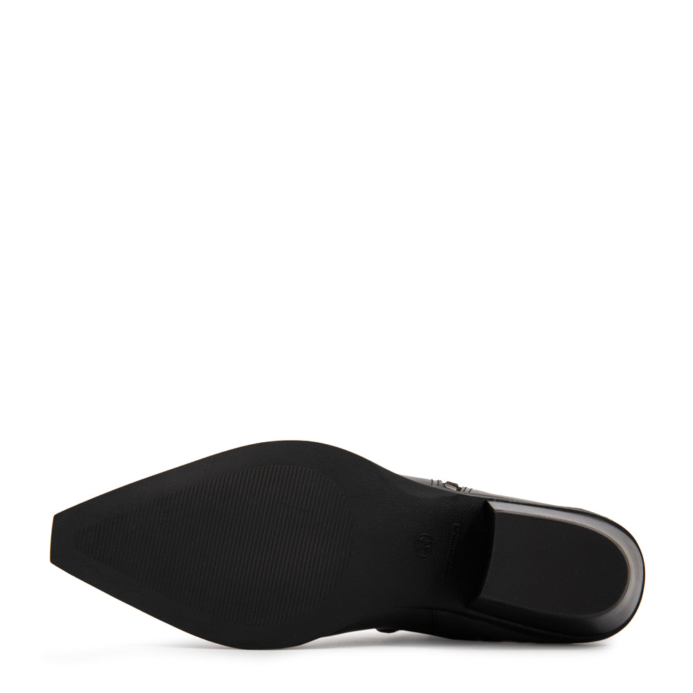 Botin Taco glen cuero negro