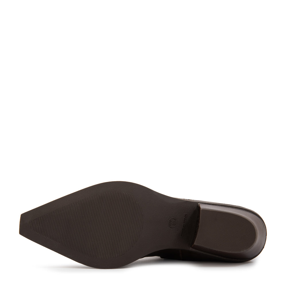 Botin Taco glen cuero café oscuro