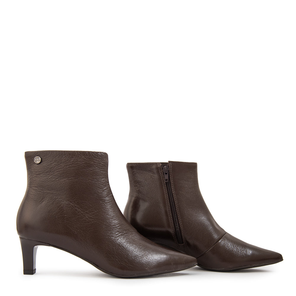 Botin irina cuero café oscuro
