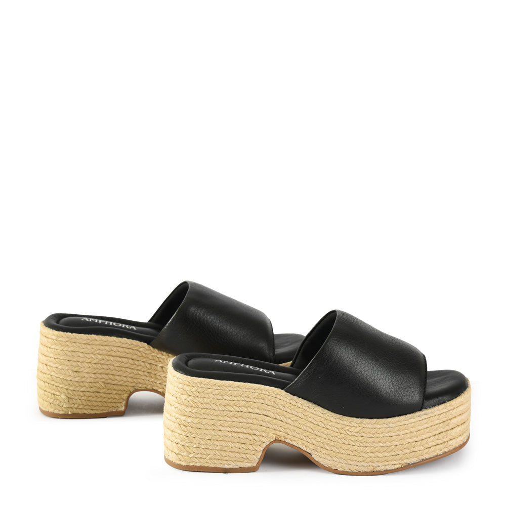 Sandalia isabela cuero negro
