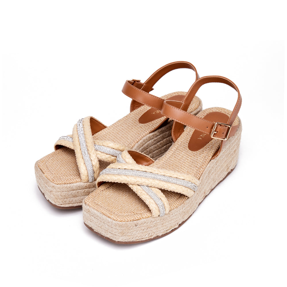 Sandalia isobel cuero beige