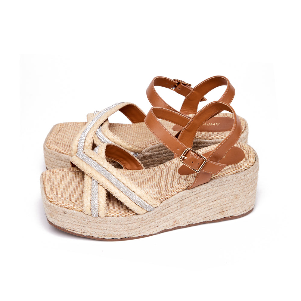 Sandalia isobel cuero beige