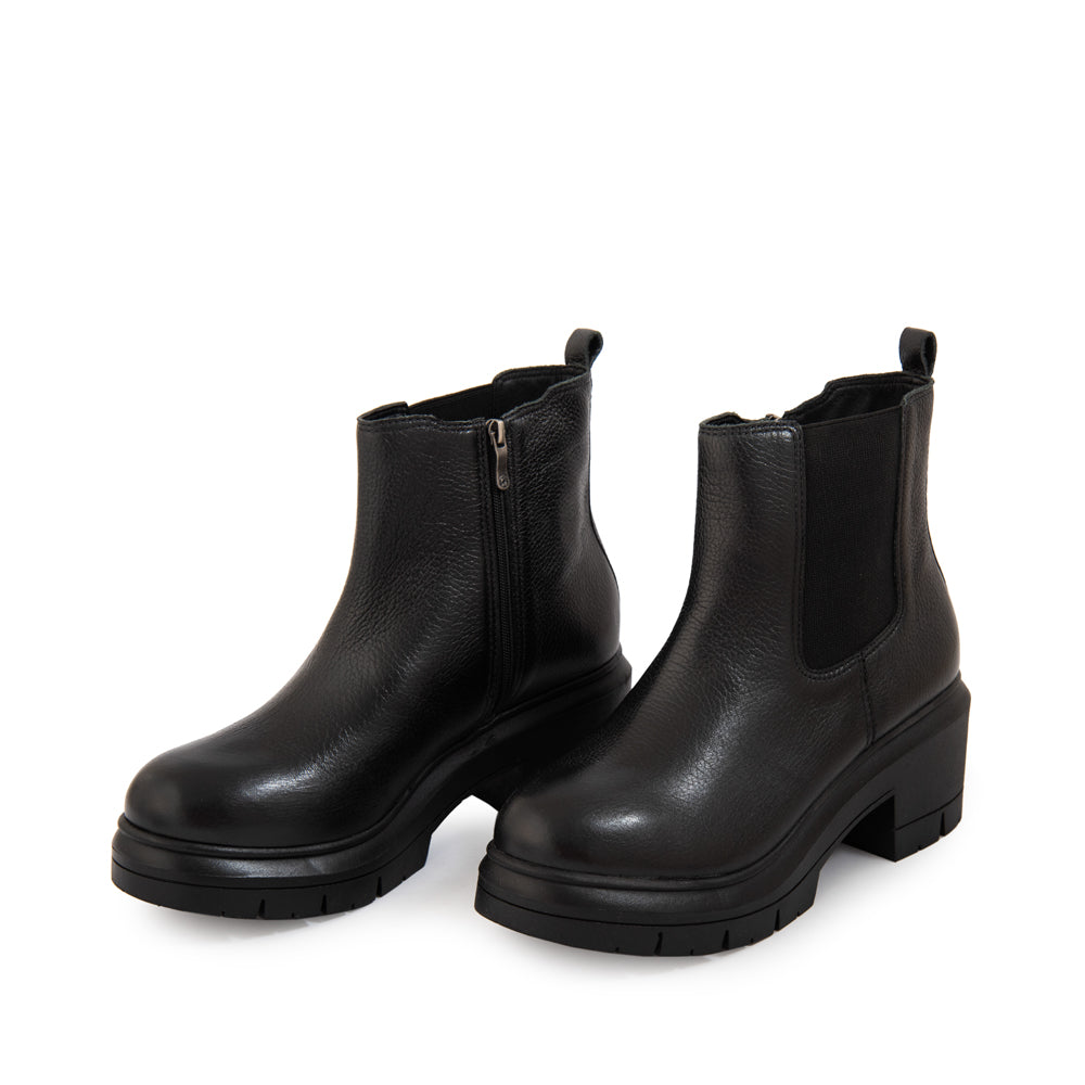Botin Taco jacinta cuero negro