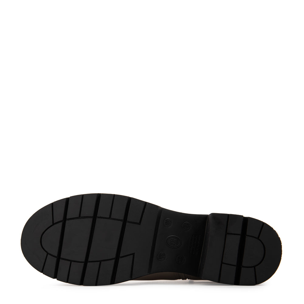 Botin Taco jacinta cuero blanco crudo