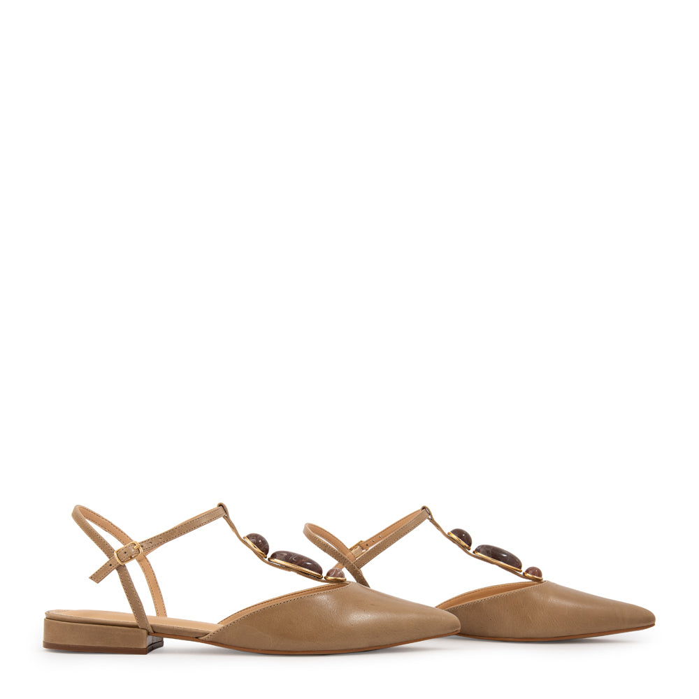 Zapato jade cuero taupe