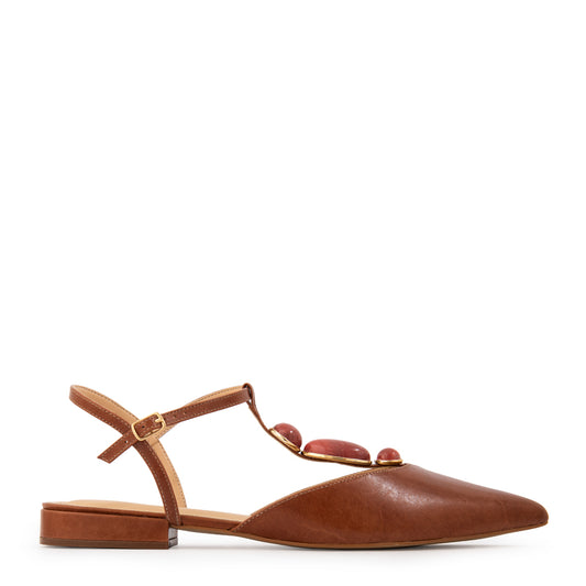 Zapato jade cuero café