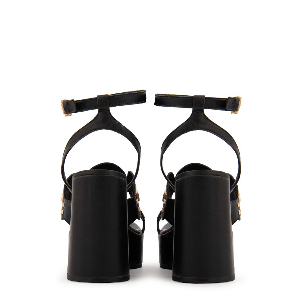 Sandalia jenifer cuero negro