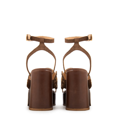 Sandalia jenifer cuero café