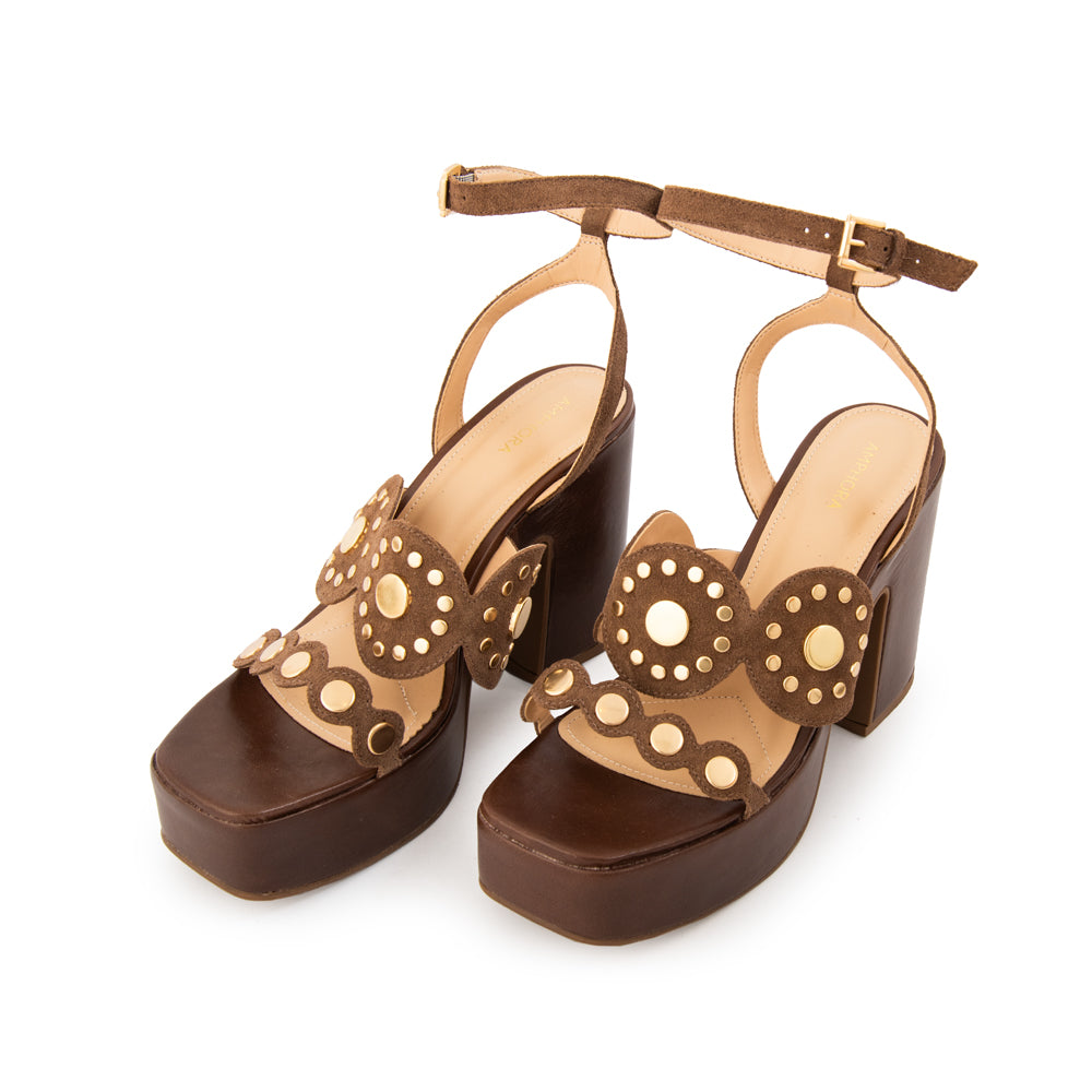 Sandalia jenifer cuero café