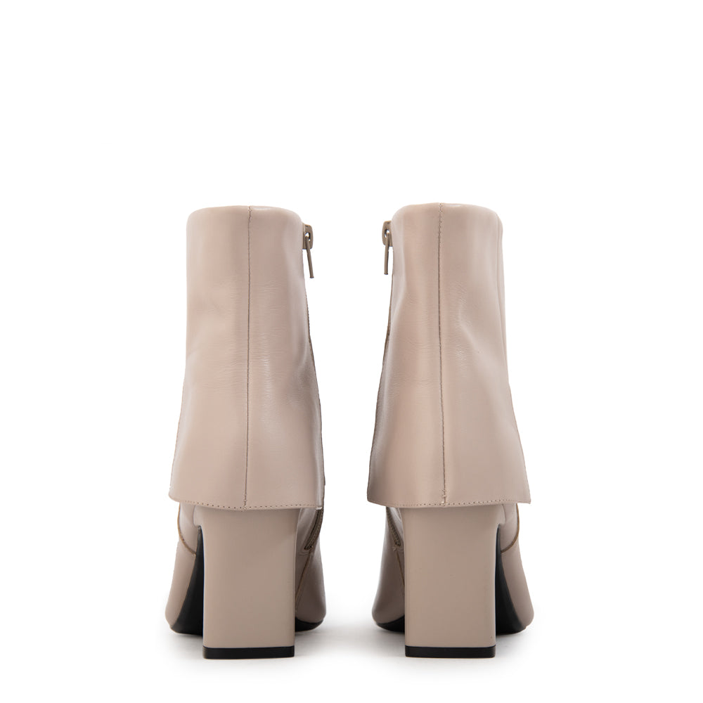 Botin Taco kristen cuero beige