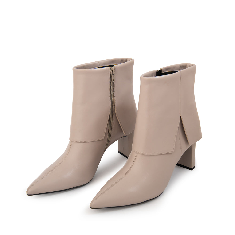 Botin Taco kristen cuero beige
