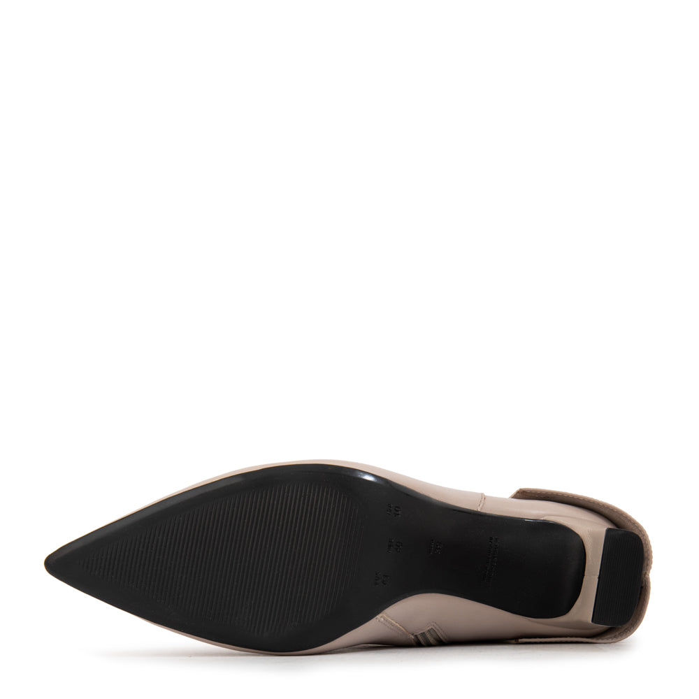 Botin Taco kristen cuero beige