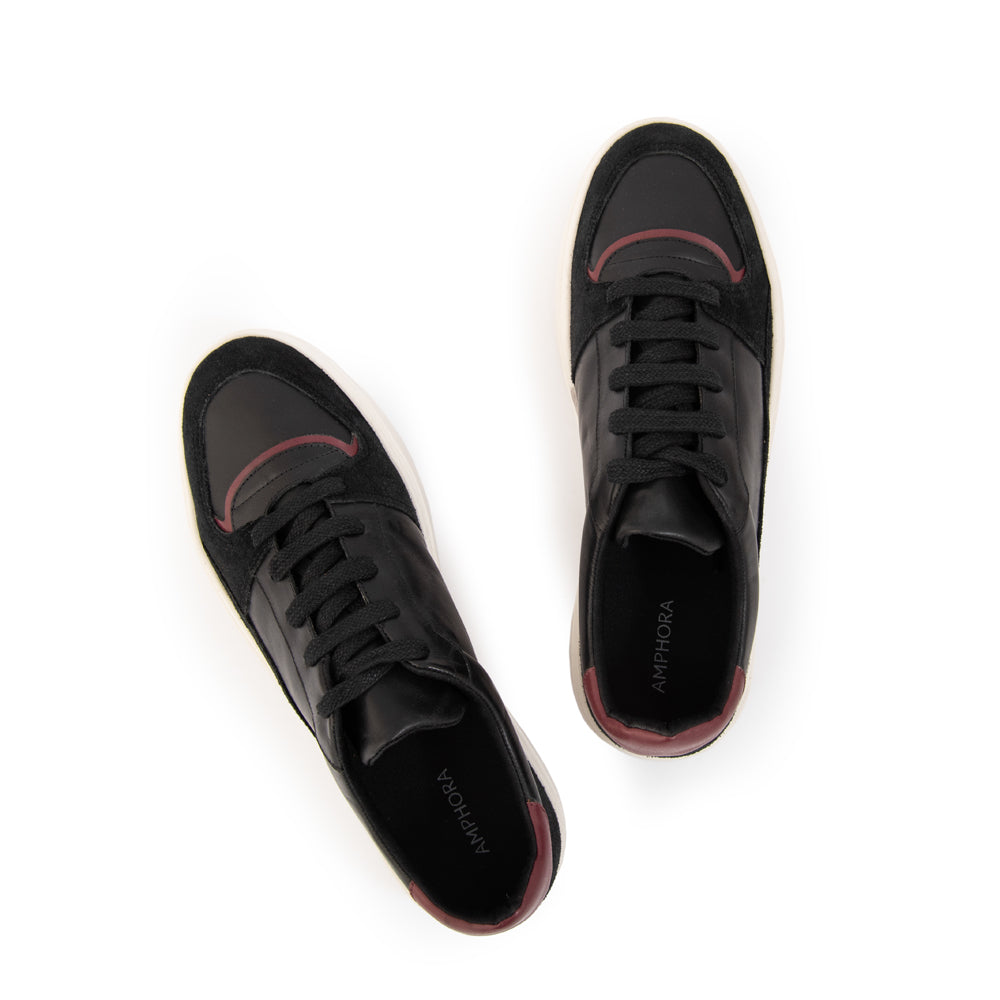 Zapatilla kristen cuero negro