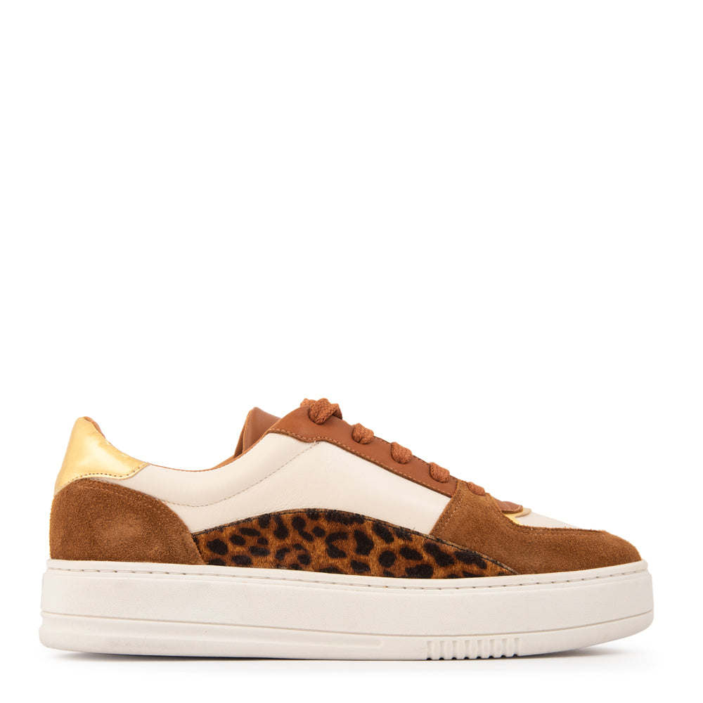Zapatilla kristen  cuero camel